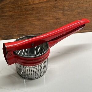 Vintage MC Retro Metal Potato Ricer Farmhouse Rustic Hand Tool